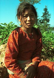 Girl living in one of the Chhetri villages we pass by