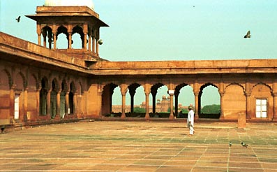 Looking at the Red Fort from the Jama Mashid
