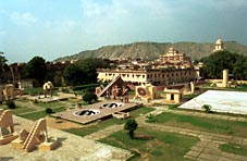 View over Jantar Mantar, further away you can see the City Palace.