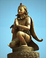 Garuda (protecting figure) in front of the Krishna Mandir, Durbar Tole, Patan.
