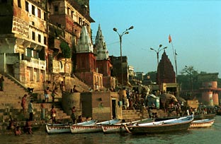 Jain temples next to the Ganges