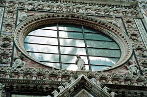 Wolken weerspiegelen in de Duomo van Siena - klik om te vergroten